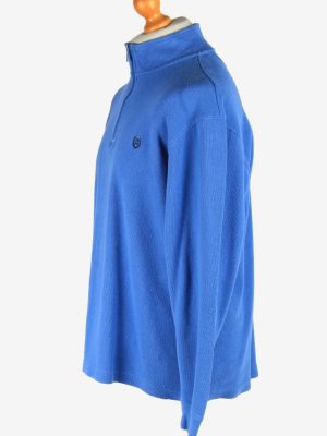 Chaps Zip Neck Jumper Pullover Vintage Size L Blue -IL2525-162223