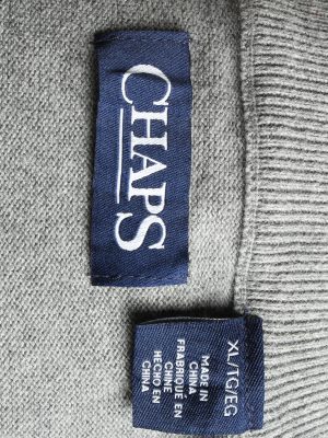 Chaps Zip Neck Jumper Pullover Vintage Size XL Grey -IL2527-162233