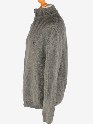 Chaps Half Zip Neck Jumper Pullover Vintage Size XL Grey -IL2529-162239
