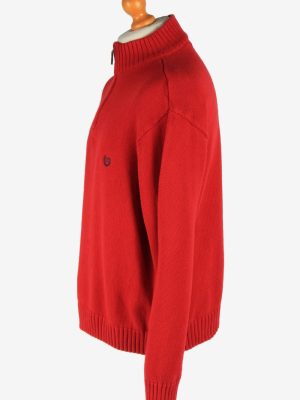 Chaps Half Zip Neck Jumper Pullover Vintage Size XXL Red -IL2530-162243