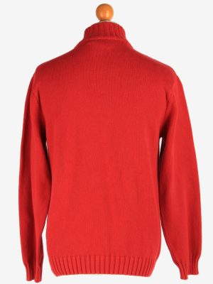 Chaps Button Neck Jumper Pullover Vintage Size M Red -IL2535-162264