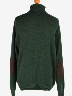 Chaps Button Neck Jumper Pullover Elbow Patch Vintage Size XXL Dark Green -IL2538-162276