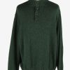 Chaps Button Neck Jumper Pullover Elbow Patch Vintage Size XXL Dark Green -IL2538-0