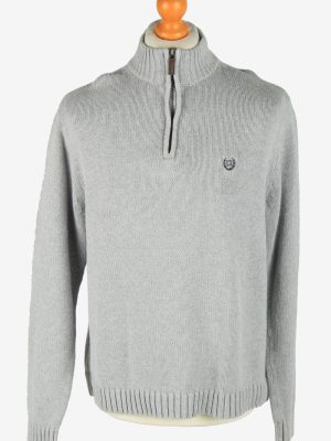 Chaps Zip Neck Jumper Pullover Vintage Size L Grey -IL2395-0