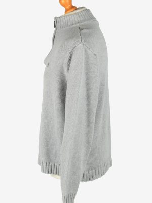 Chaps Zip Neck Jumper Pullover Vintage Size L Grey -IL2395-160990