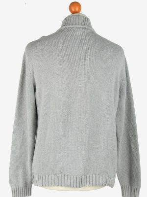 Chaps Zip Neck Jumper Pullover Vintage Size L Grey -IL2395-160991