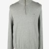 Tommy Hilfiger Zip Neck Jumper Pullover Vintage Size L Grey -IL2396-0