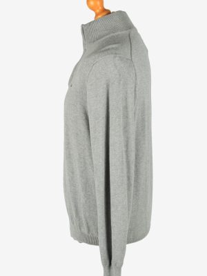 Tommy Hilfiger Zip Neck Jumper Pullover Vintage Size L Grey -IL2396-160994