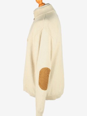 Chaps Button Neck Jumper Pullover Vintage Size XL Beige -IL2401-161014