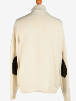 Chaps Button Neck Jumper Pullover Vintage Size L Beige -IL2402-161019