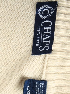Chaps Button Neck Jumper Pullover Vintage Size L Beige -IL2402-161020