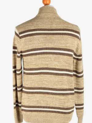 Chaps Zip Neck Jumper Pullover Vintage Size M Coffee -IL2403-161023