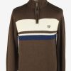 Chaps Zip Neck Jumper Pullover Vintage Size M Brown -IL2404-0