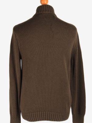 Chaps Zip Neck Jumper Pullover Vintage Size M Brown -IL2404-161027