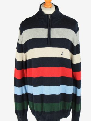 Nautica Zip Neck Jumper Pullover Vintage Size XL Colared -IL2407-0