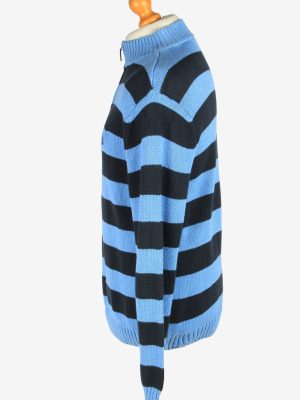 Chaps Zip Neck Jumper Pullover Vintage Size M Blue -IL2411-161054
