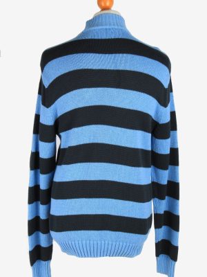 Chaps Zip Neck Jumper Pullover Vintage Size M Blue -IL2411-161055