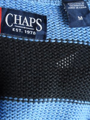 Chaps Zip Neck Jumper Pullover Vintage Size M Blue -IL2411-161056