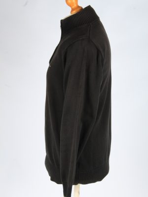 Tommy Hilfiger Zip Neck Jumper Pullover Vintage Size L Black -IL2412-161058