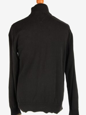 Tommy Hilfiger Zip Neck Jumper Pullover Vintage Size L Black -IL2412-161059