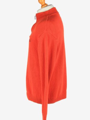 Chaps V Neck Jumper Pullover Vintage Size L Orange -IL2413-161062