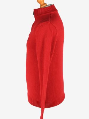 Chaps Zip Neck Jumper Pullover Vintage Size S Red -IL2415-161070