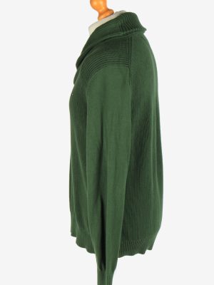 Tommy Hilfiger Button Neck Jumper Pullover Vintage Size L Green -IL2417-161078