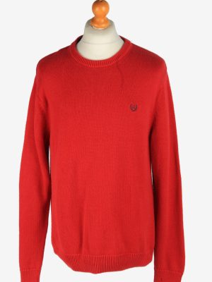 Chaps Crew Neck Jumper Pullover Vintage Size L Red -IL2418-0