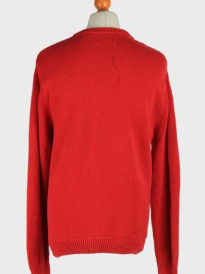Chaps Crew Neck Jumper Pullover Vintage Size L Red -IL2418-161083