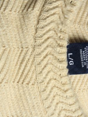Chaps Crew Neck Jumper Pullover Vintage Size L Beige -IL2445-161192