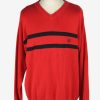 Chaps V Neck Jumper Pullover Vintage Size XL Red -IL2449-0