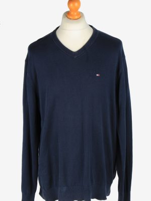 Tommy Hilfiger V Neck Jumper Pullover Vintage Size XL Navy -IL2454-0