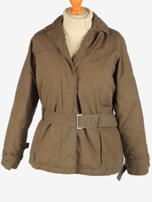 S Maxmara Women's Coat Padded Lined With Belt Vintage Size M Dark Brown C2876-0