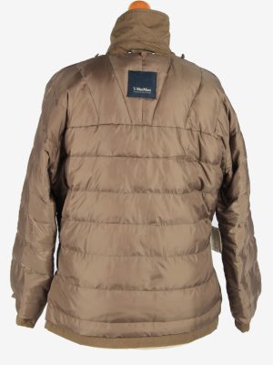 S Maxmara Women's Coat Padded Lined With Belt Vintage Size M Dark Brown C2876-160567