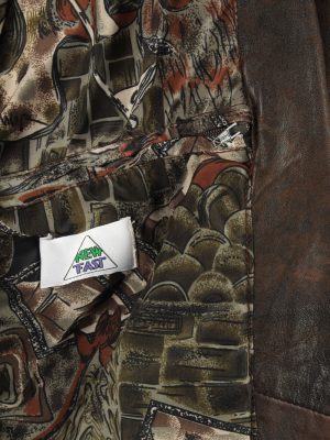 Women's Genuine Leather Jacket Button Up Vintage Size M Dark Brown C2900-160904