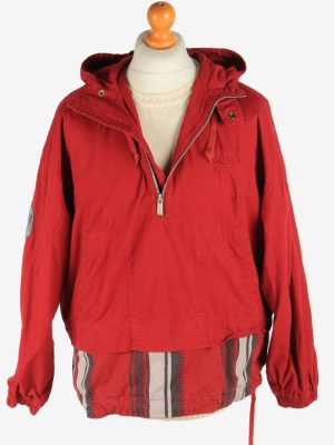 Mens Reebok Track Jacket Half Zip Hooded Vintage Size S Maroon C2942-162065