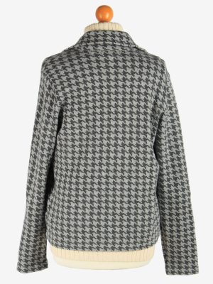 Women's Chaps Knitted Jacket Zip Up Vintage Size L Grey C2949-162137