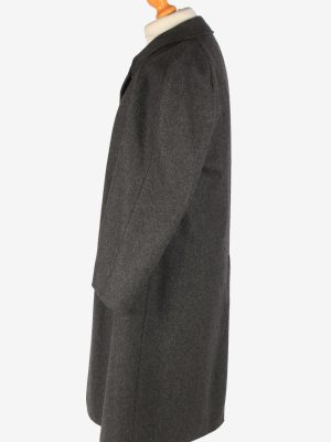 Men's Wool Coat Plain Button Up Vintage Size XL Dark Grey C3022-163273