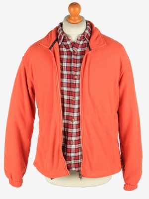 Fleece Jacket Top Full Zip Thermal Vintage Size M Orange -SW2726-160624