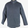 Fleece Jacket Top Full Zip Thermal Vintage Size L Dark Grey -SW2729-0