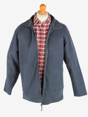 Fleece Jacket Top Full Zip Thermal Vintage Size L Dark Grey -SW2729-160642
