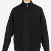 Fleece Jacket Top Full Zip Thermal Vintage Size XL Black -SW2732-0