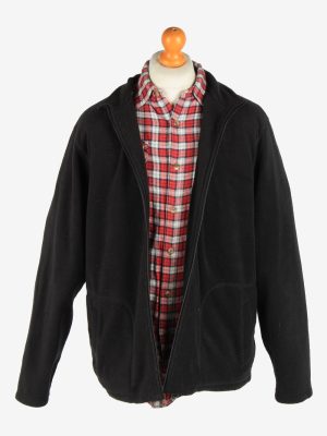 Fleece Jacket Top Full Zip Thermal Vintage Size XL Black -SW2732-160660
