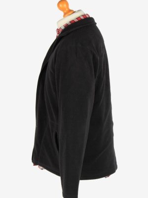Fleece Jacket Top Full Zip Thermal Vintage Size XL Black -SW2732-160661