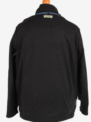 Fleece Jacket Top Full Zip Thermal Vintage Size XL Black -SW2732-160663