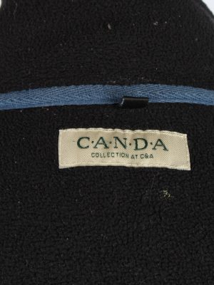 Fleece Jacket Top Full Zip Thermal Vintage Size XL Black -SW2732-160664