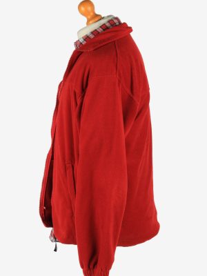 Fleece Jacket Top Full Zip Thermal Vintage Size L Red -SW2737-160691