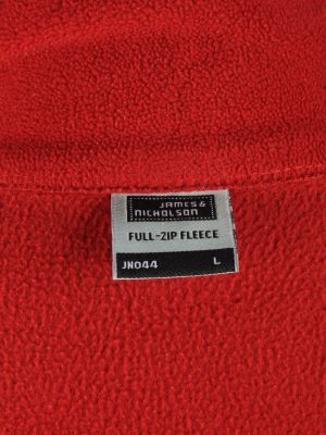 Fleece Jacket Top Full Zip Thermal Vintage Size L Red -SW2737-160694
