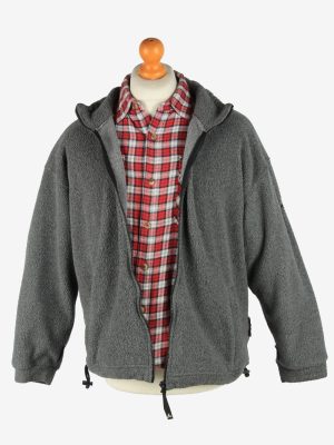 Fleece Jacket Top Full Zip Thermal Vintage Size L Dark Grey -SW2738-160696
