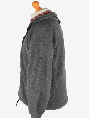 Fleece Jacket Top Full Zip Thermal Vintage Size L Dark Grey -SW2738-160697